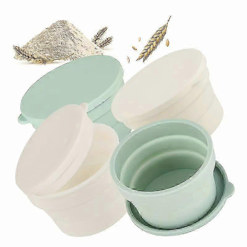 4 Pcs Silicone Pizza Dough Containers Stackable Leak Proof Round Boxes