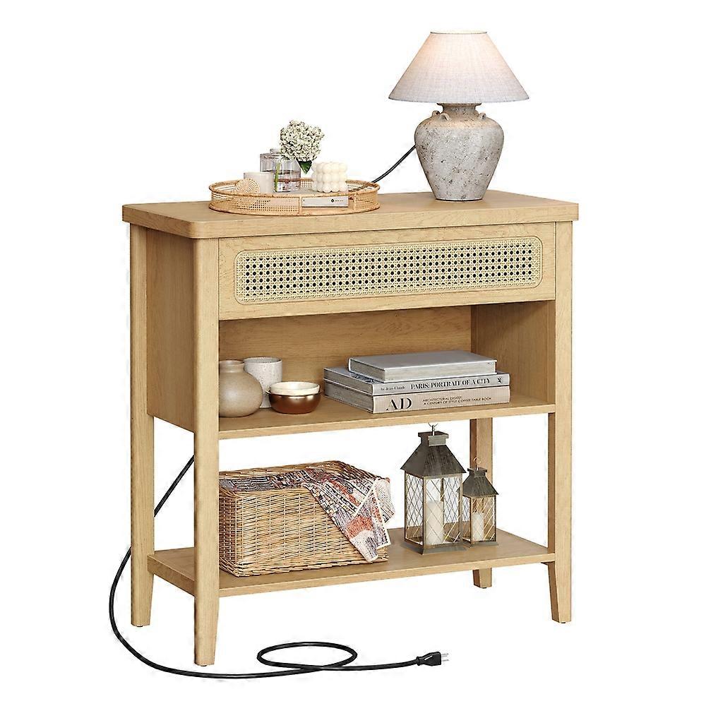 Console Table with Power Outlets 15"D x 31.5"W x 31.5"H