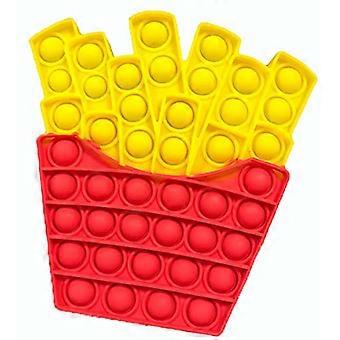 Burger Fries Silicone Bubble Pop Fidget Toy for Kids, Stress Relief Sensory Popper for Autism ADHD