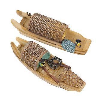 Resin Craft Ship Ornament Aquarium Decoration for Decoration 2Pcs