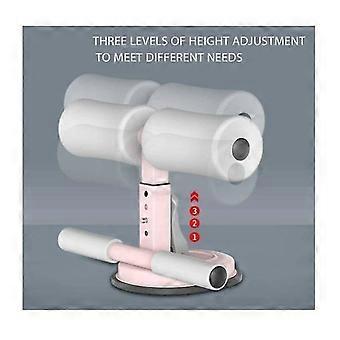 Adjustable Floor Sit-Up Device with Suction Cups for Indoor Exercise, Foam Padded Support Bar, 3 Height Levels