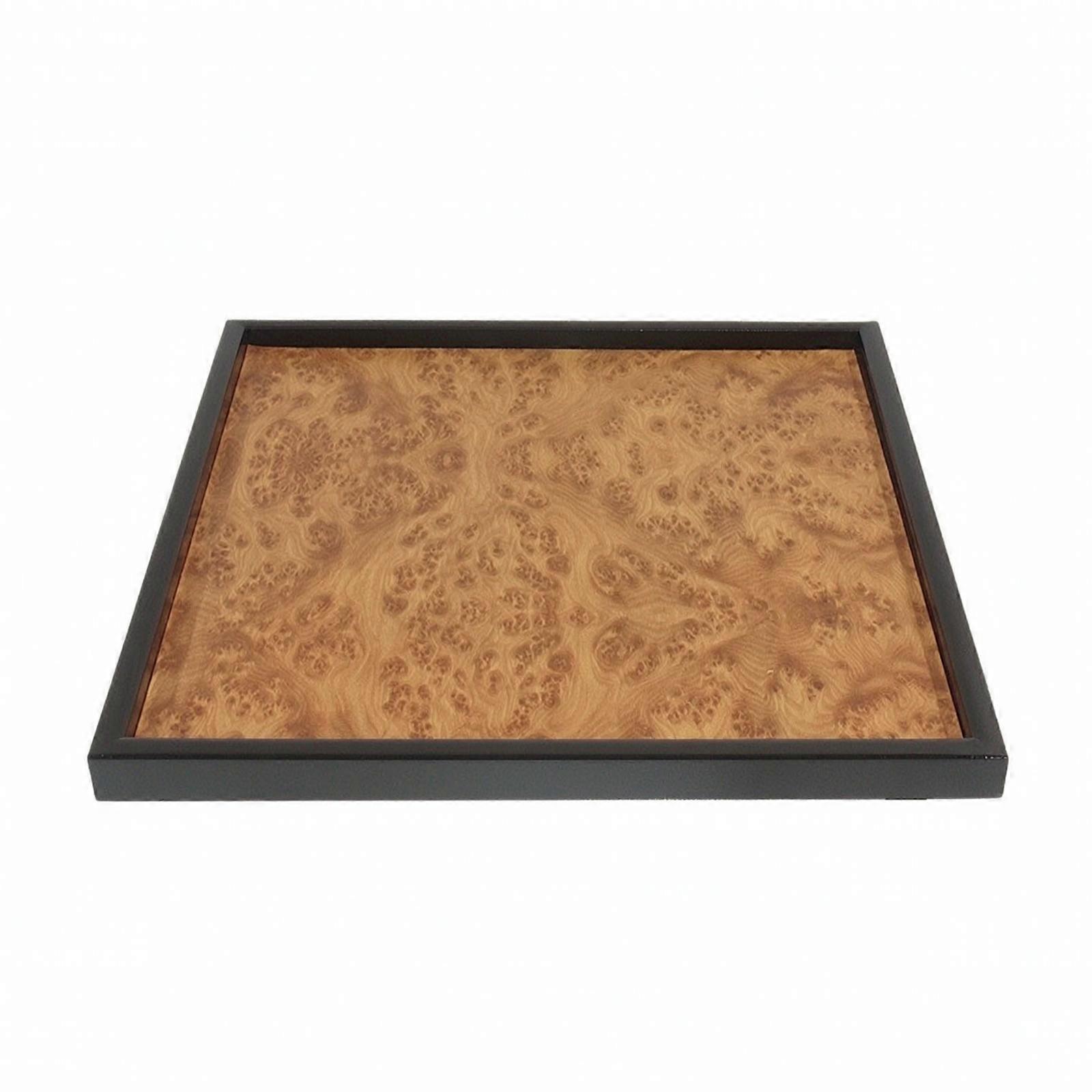 Tray with Wood-Grain Base Slim Rectangular Tray Versatile for Dresser