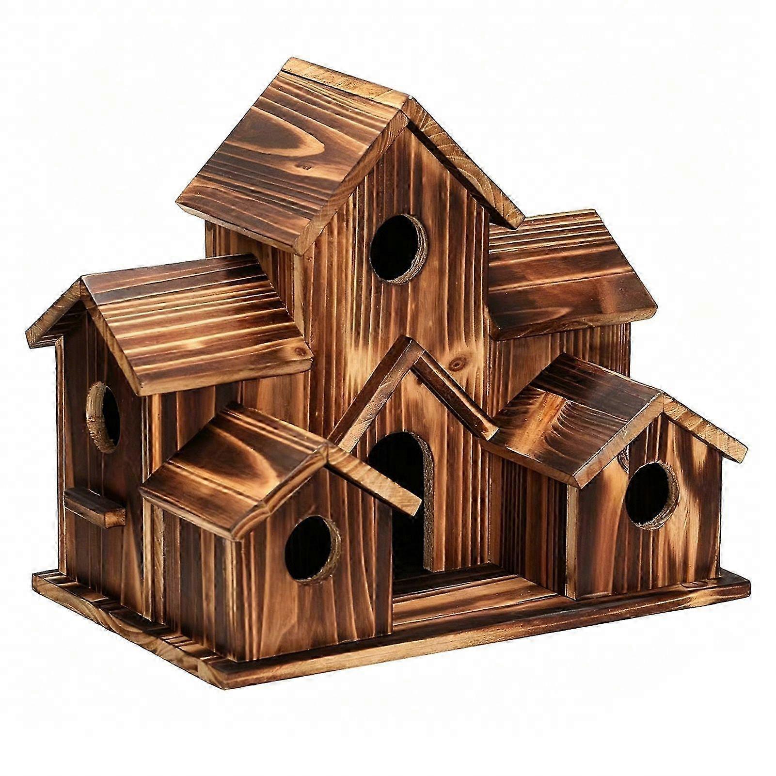 Compact Multi-Hole Garden Bird Nesting House