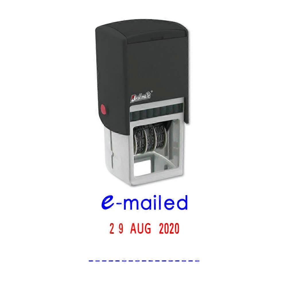 EMAILED DATE Deskmate Self Inking Stamp Ergonomic Replaceable Built In Inkpad