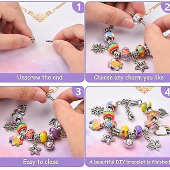Set Di 6 Braccialetti Di Natale Impilabili – Perline Colorate Con Motivi Di Babbo Natale, Renna E Stella – Gioielli Da Mano Fatti A Mano Per Donna - 3