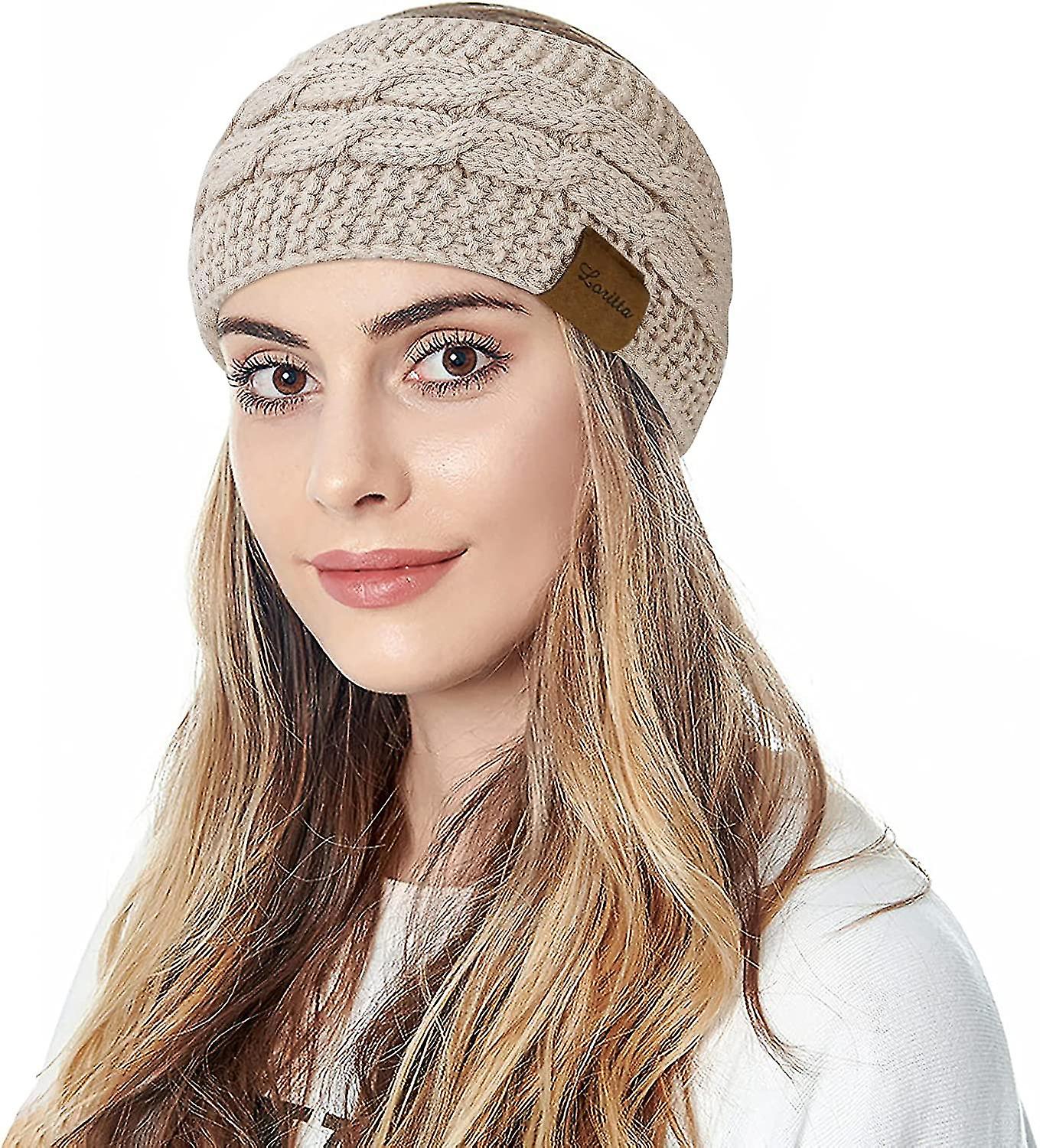 thumbnail interactive-video image 1 of Knit Thermal Braided Headband For Women – Stretchy Winter Ear Warmer 1 of 6