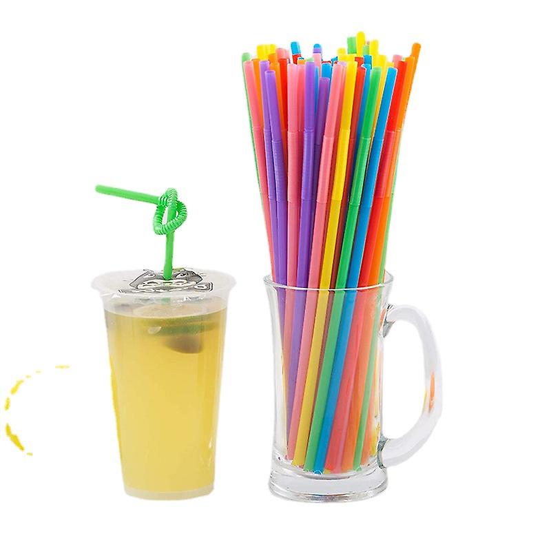 100pcs Extended Straws Plastic,flexible Reusable Straws, Bendy Fancy Straws