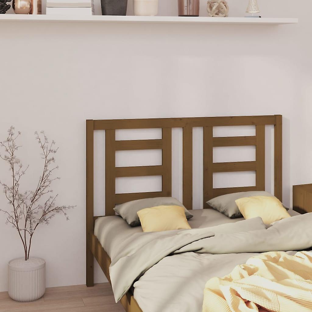 Headboard Honey Brown 141x4x100 cm Solid Pine Wood