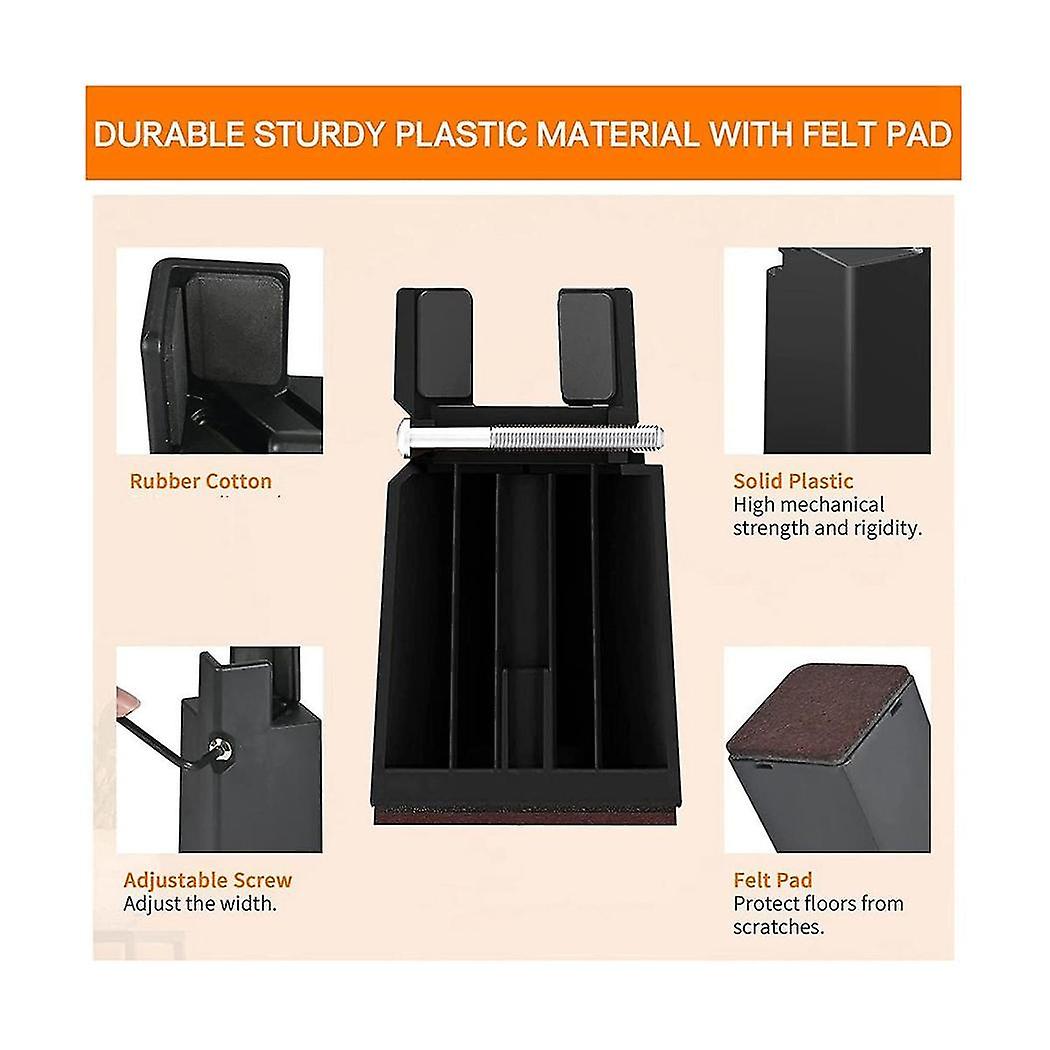 4 Pack Adjustable Furniture Risers, Chair Risers Lift 4 Inch, Heavy ...