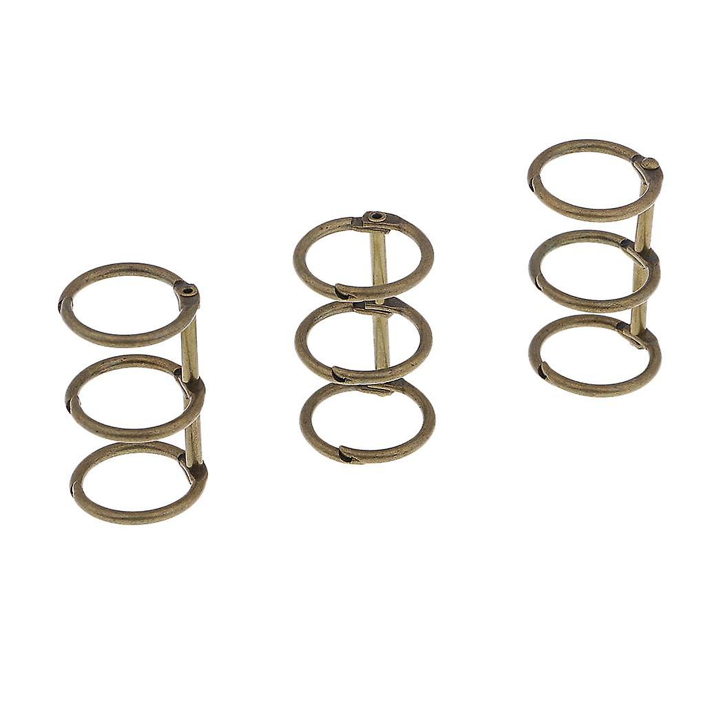 3 Adet A5 A6 Albüm Bağlayıcı Spiral Halka Doldurulabilir Gevşek Yaprak Yüzükler Bronz