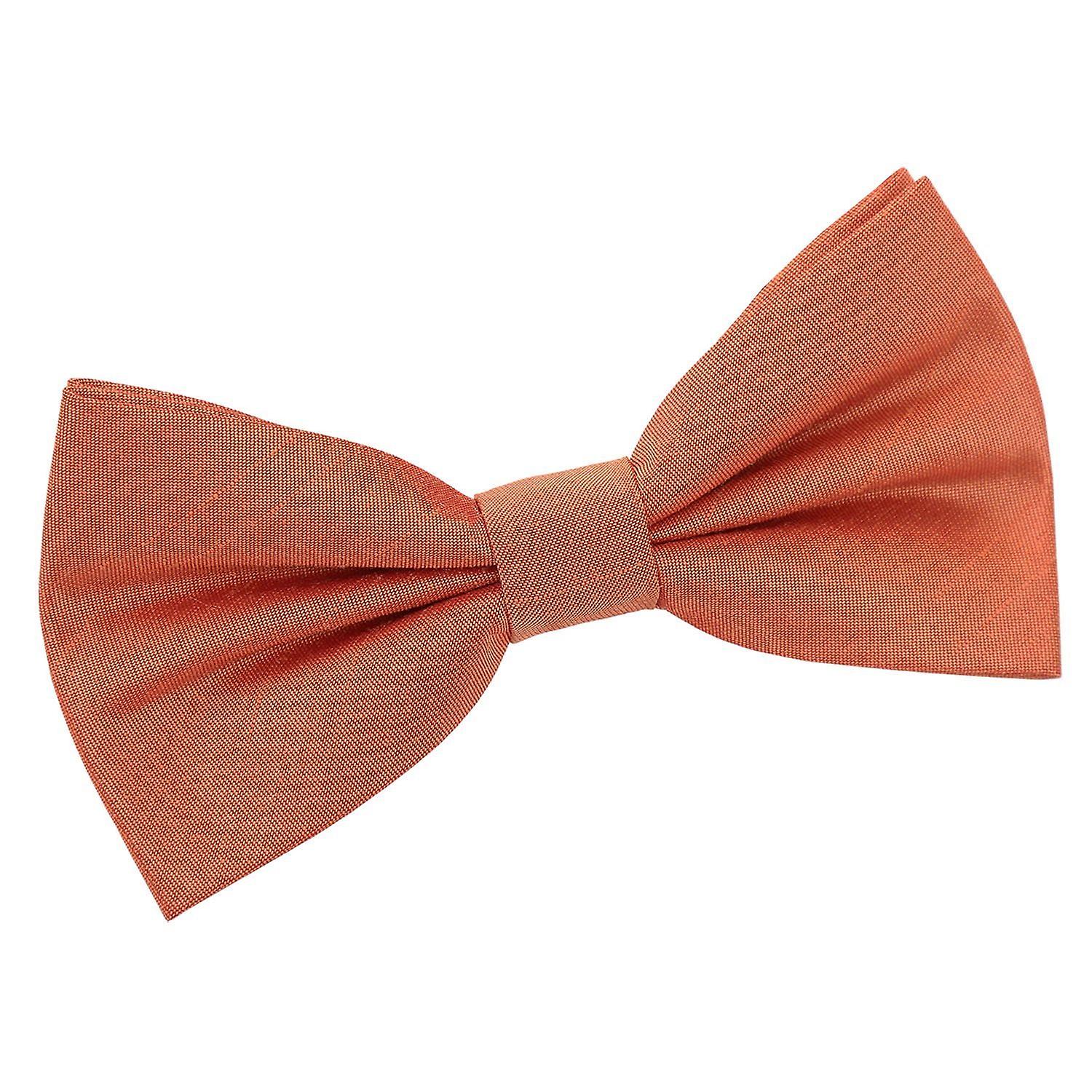 Copper Plain Shantung Pre-Tied Bow Tie