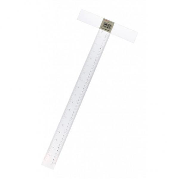 2xT-Square Plastic Transparent T-Ruler for Drafting General Layout Work 45cm