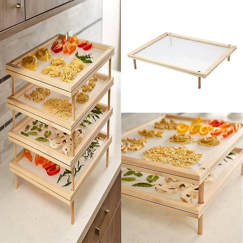Wood Pasta & Herb Drying Rack, Stackable 39x24.5cm Panel