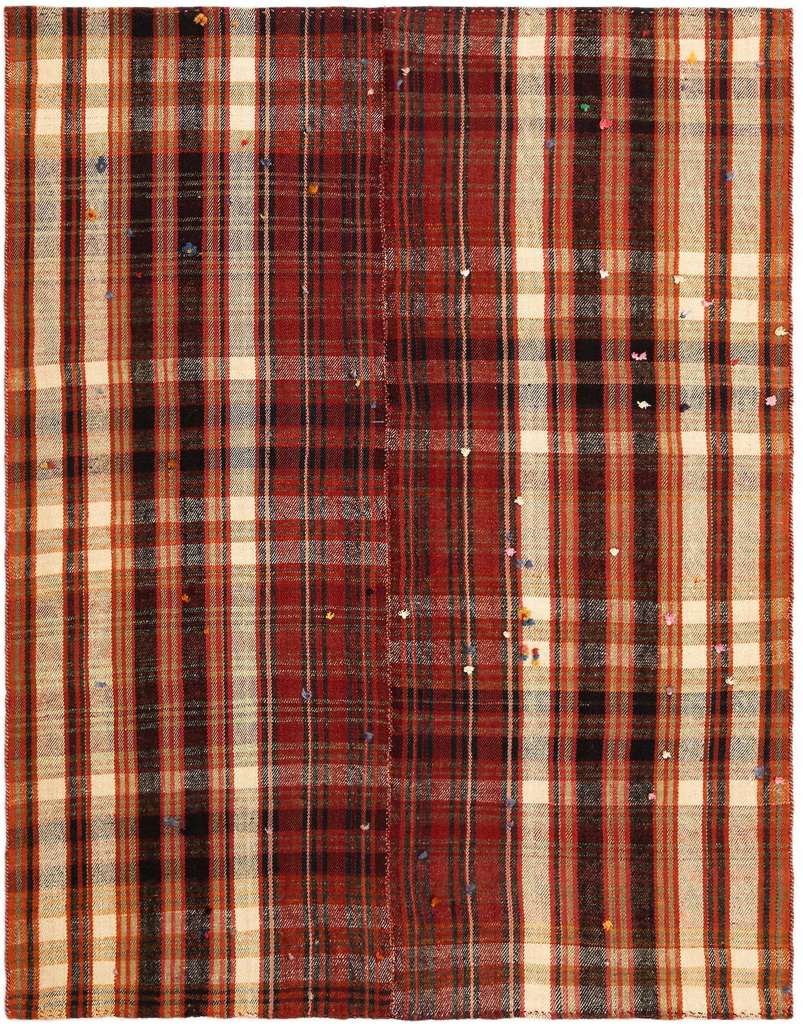 Hadorn Jajim 旧 151x199 带橙色手工编织中亚地毯