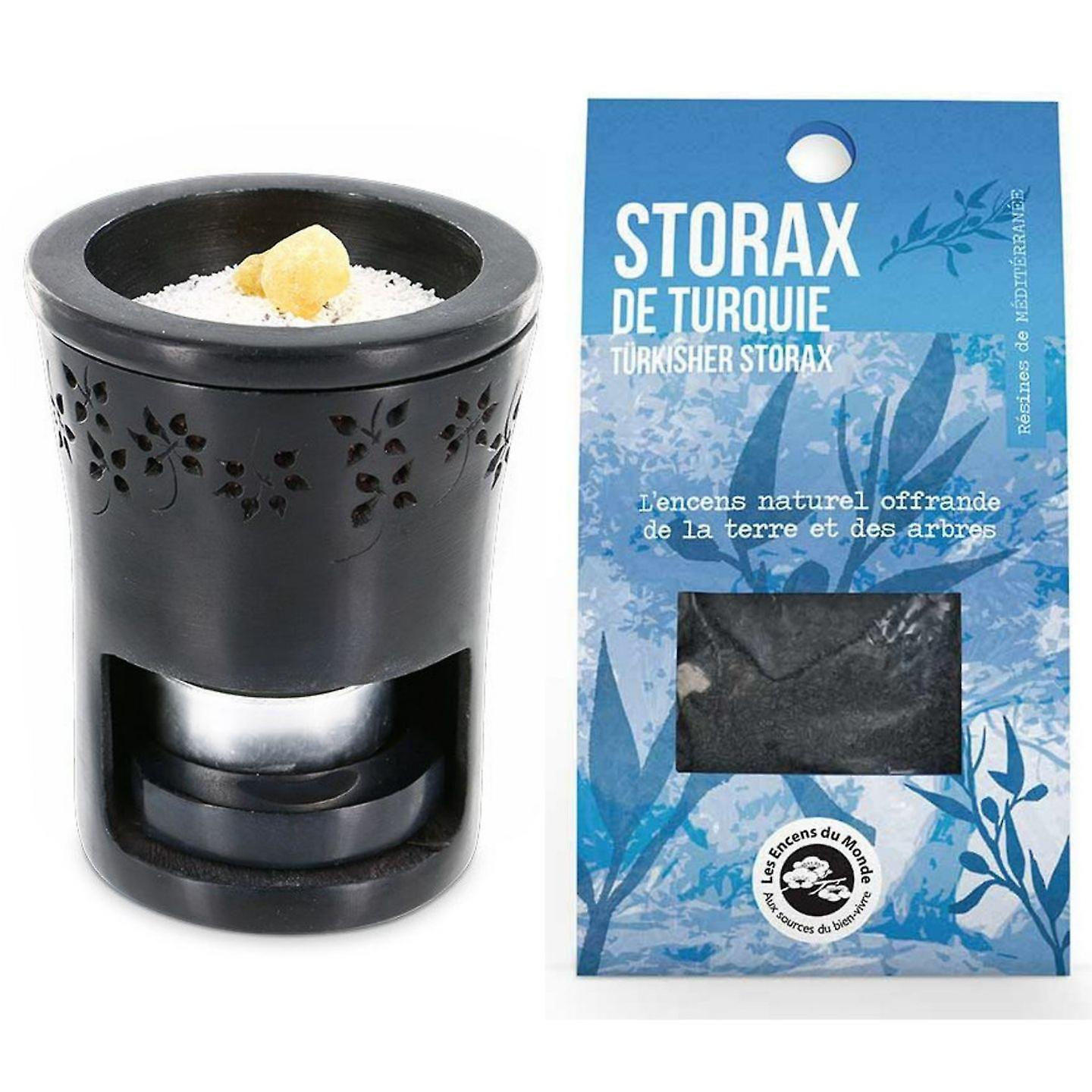 Black stone incense burner + Turkish Storax to burn