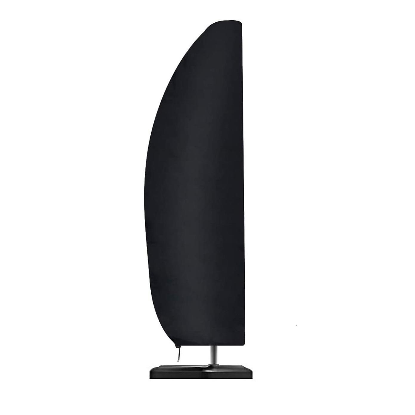 Umbrella cover 210D Oxford fabric water, wind, UV and tear resistant extra large with zipper Black 265 x 40/70/50 cm