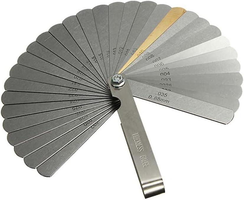-32 steel thickness measuring blade - dual metric marking and imperial measuring tool for measuring free space width/thickness dimensions