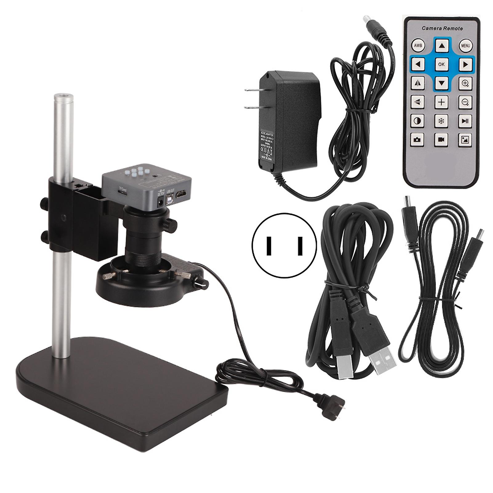 48MP 2K Industrial Microscope Camera HDMI USB Output 130X C Lens 56 LED Light Arm Stand For PCB Repair Soldering AC100-240V Without Batterie