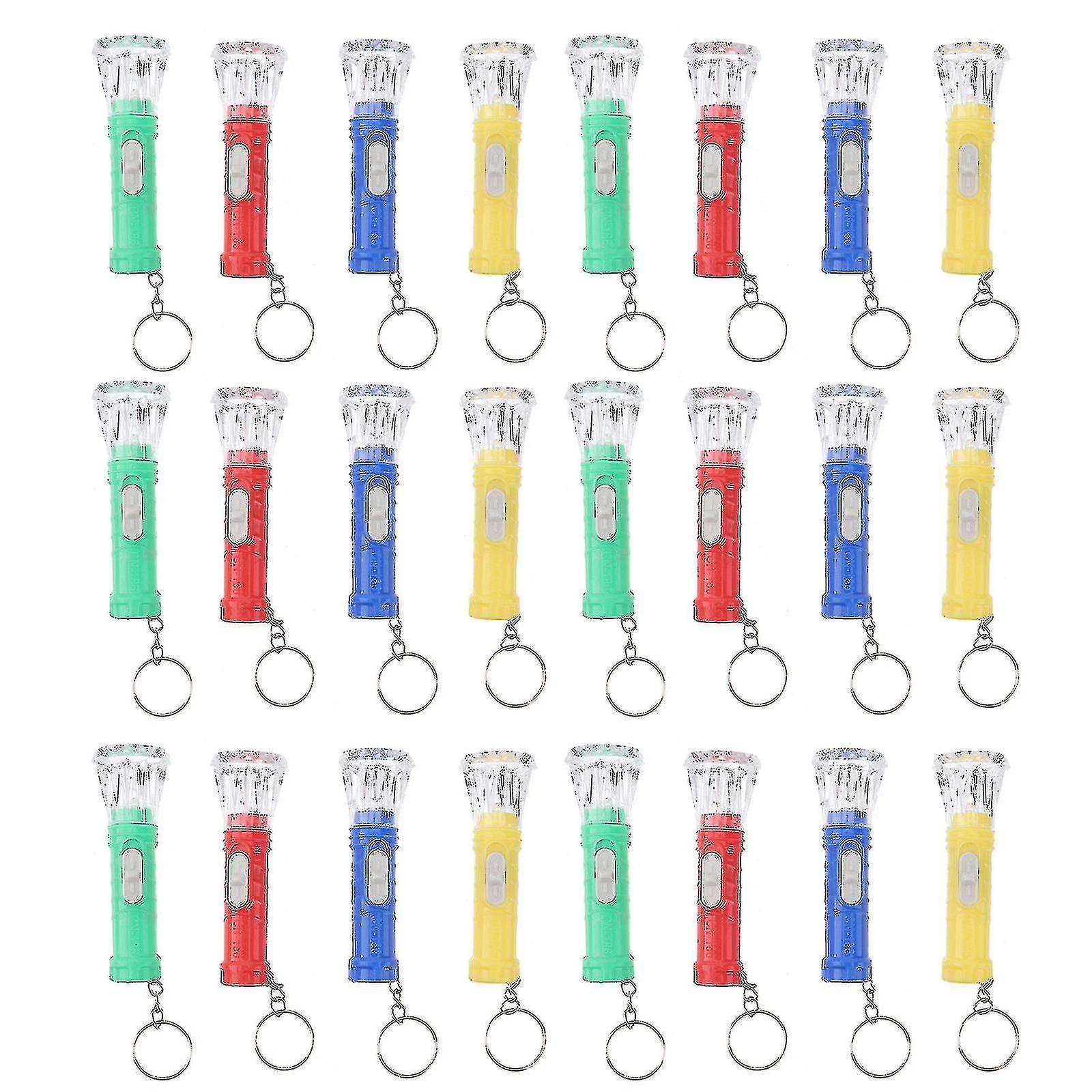 24pcs Mini Light Torch Practical Bright Plastic Led Durable Keychain Flashlight