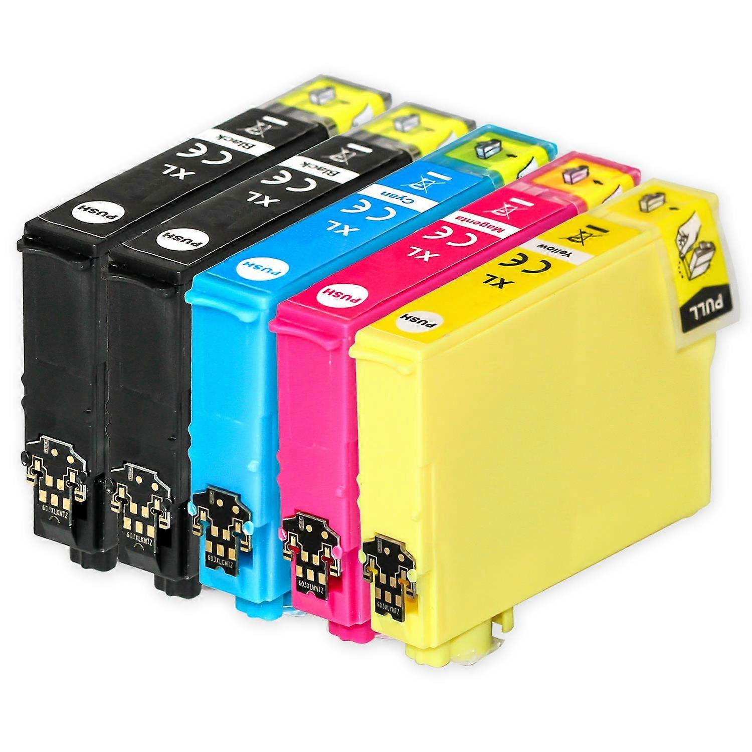 1 Set of 4 + extra Black Ink Cartridges to replace Epson T1636+T1631 (16XL Series) Compatible/non-OEM from Go Inks (5 Inks)