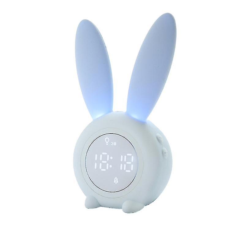 Lovely Rabbit Shape Alarm Clock Led Simple Electronic Clock Alarm Clock Bedside Clock For Bedroom Home Blue