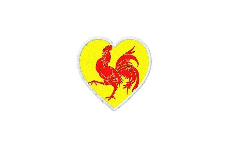 Patch badge ecusson prints thermocollant heart flag Belgium Wallonia