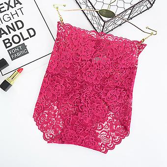Veeki Womens Lace Underwear High Waist Panties Sexy Set 3-Pack, Wine Red, 2XL