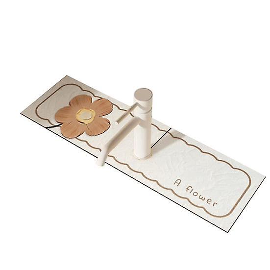 Faucet Pad Water Absorption Quick Drying Damp-proof Non-slip Flower Pattern Sink Draining Mat Kitchen Accessories