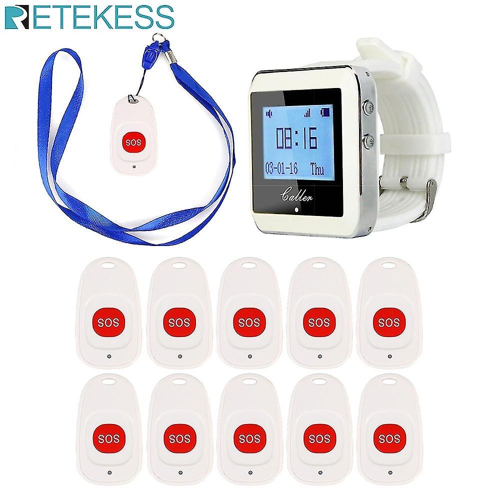 Call System Wireless Pager Call Bell Emergency Caller with Sos Button Transmitter for Elderly F4466b