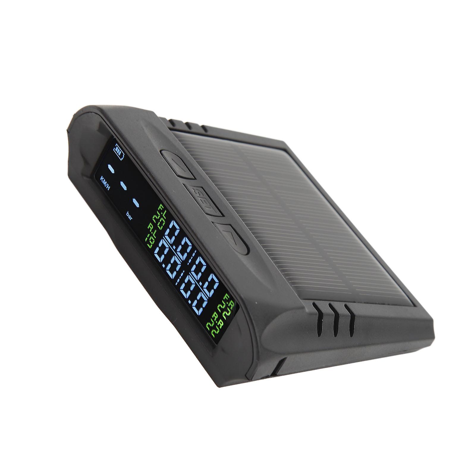 Tire Pressure Monitoring System LCD Display Wireless Solar Power TPMS for Car RV Trailer Truck SUV Pickup 