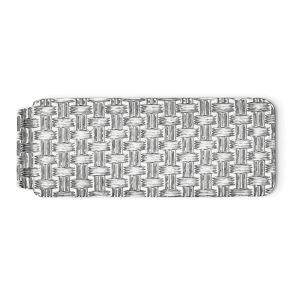 925 Sterling Silver Solid Textured Polished Money Clip 50x20mm Wide-Money-Clip για άνδρες - 13,9 γραμμάρια