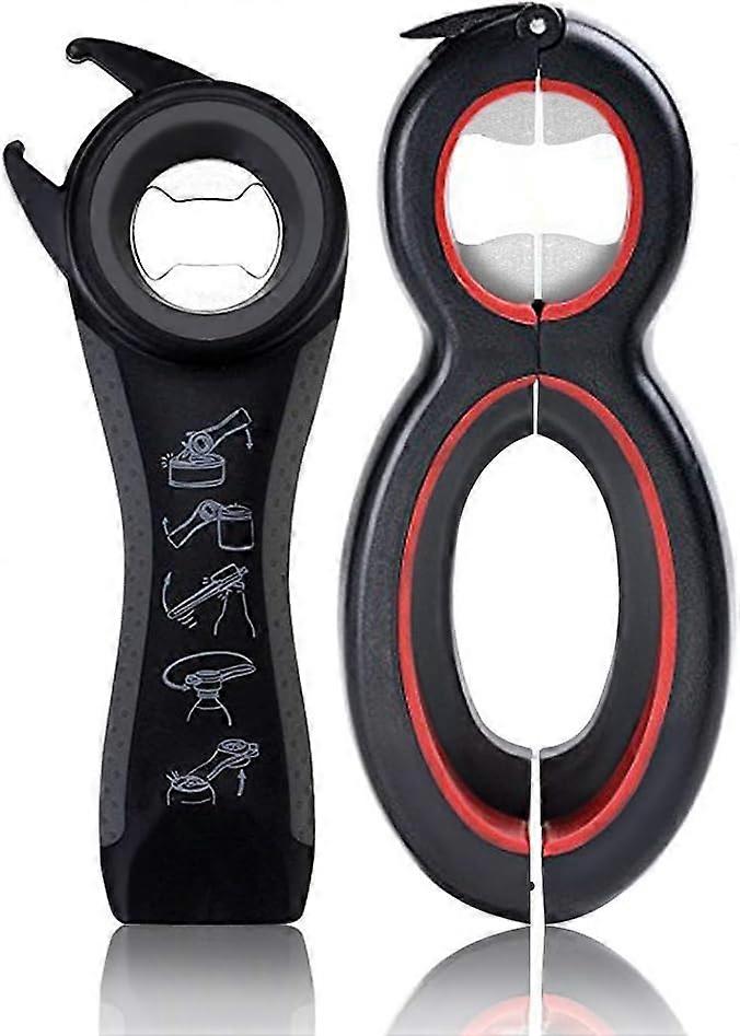 Multi Bottle Opener,Multi-Function Bottle Can and Jar Grip Opener,  Suitable for Seniors or Arthritic Hands -Yx