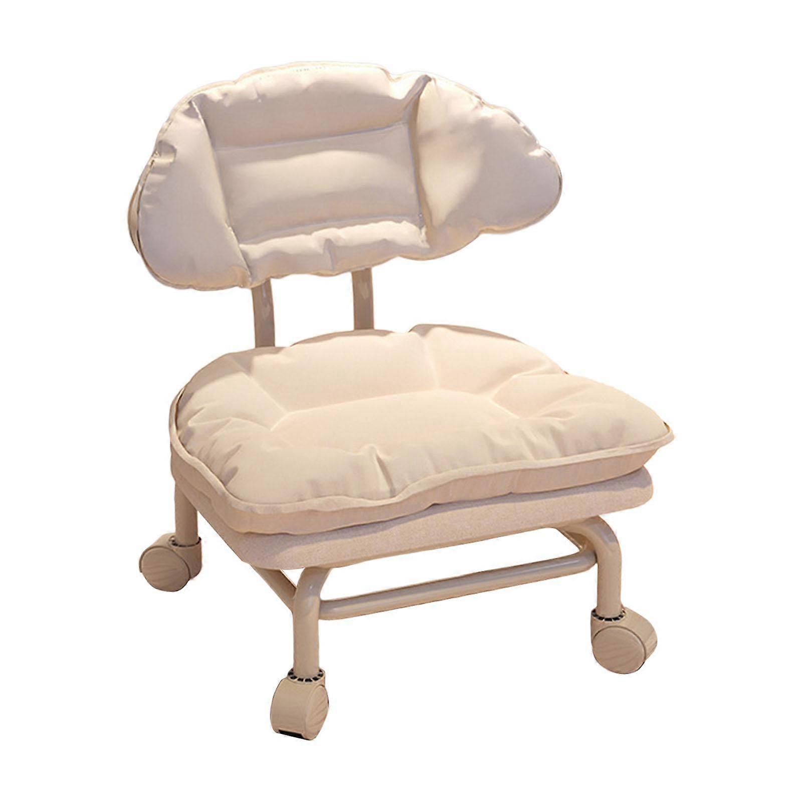 Clouds Low Rolling Hocker Stuhl Fußhocker für Küche Wohnmöbel Schlafzimmer Beige Weiß