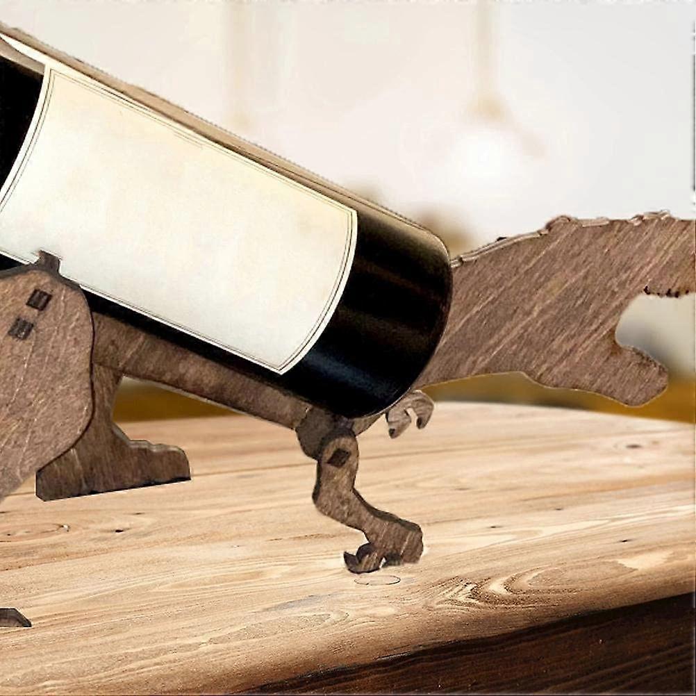 Creative Wooden Wine Rack Creativity Dinosaur Shape Wine Storage Stand Holder for Home Bar Decor