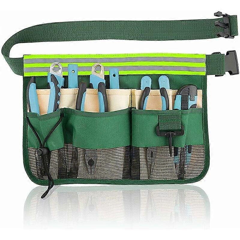 Gardener Tool Belt Portable Garden Tool Belt Multi-Compartment Kit for Tools Electrician Craftsman Green-
