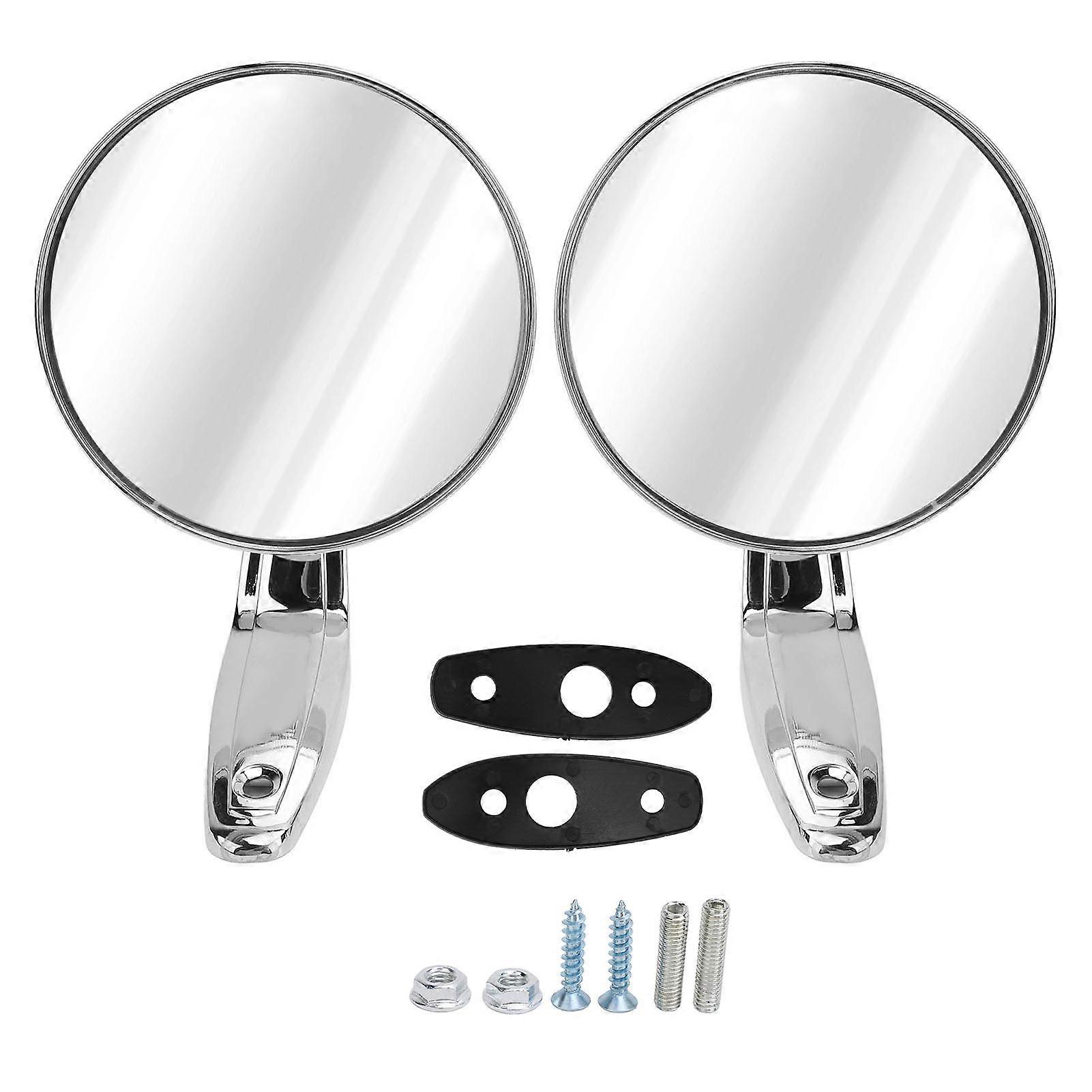 Car Door Side Mirrors Manual Folding Silver Zinc Alloy Chrome Plating 2802834 for Belvedere Fury III GTX E2U411