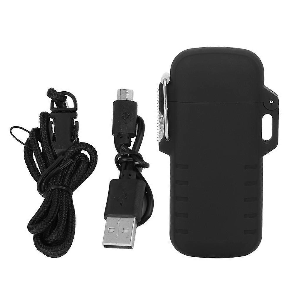 USB Double Arc Pulse Waterproof Electronic Cigarette Lighter for Men GiftBlack