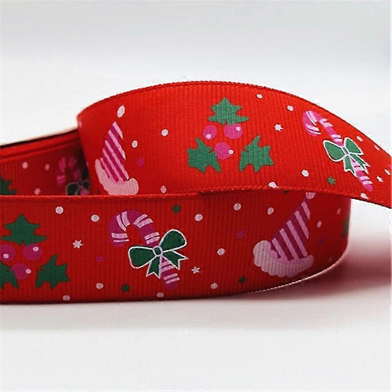 Jianghuo 5Yards/Lot 25Mm Χριστουγεννιάτικη κορδέλα εκτύπωσης χριστουγεννιάτικη περιφερειακή κορδέλα για τη χριστουγεννιάτικη διακόσμηση πλώρης Diy συσκευασία δώρων