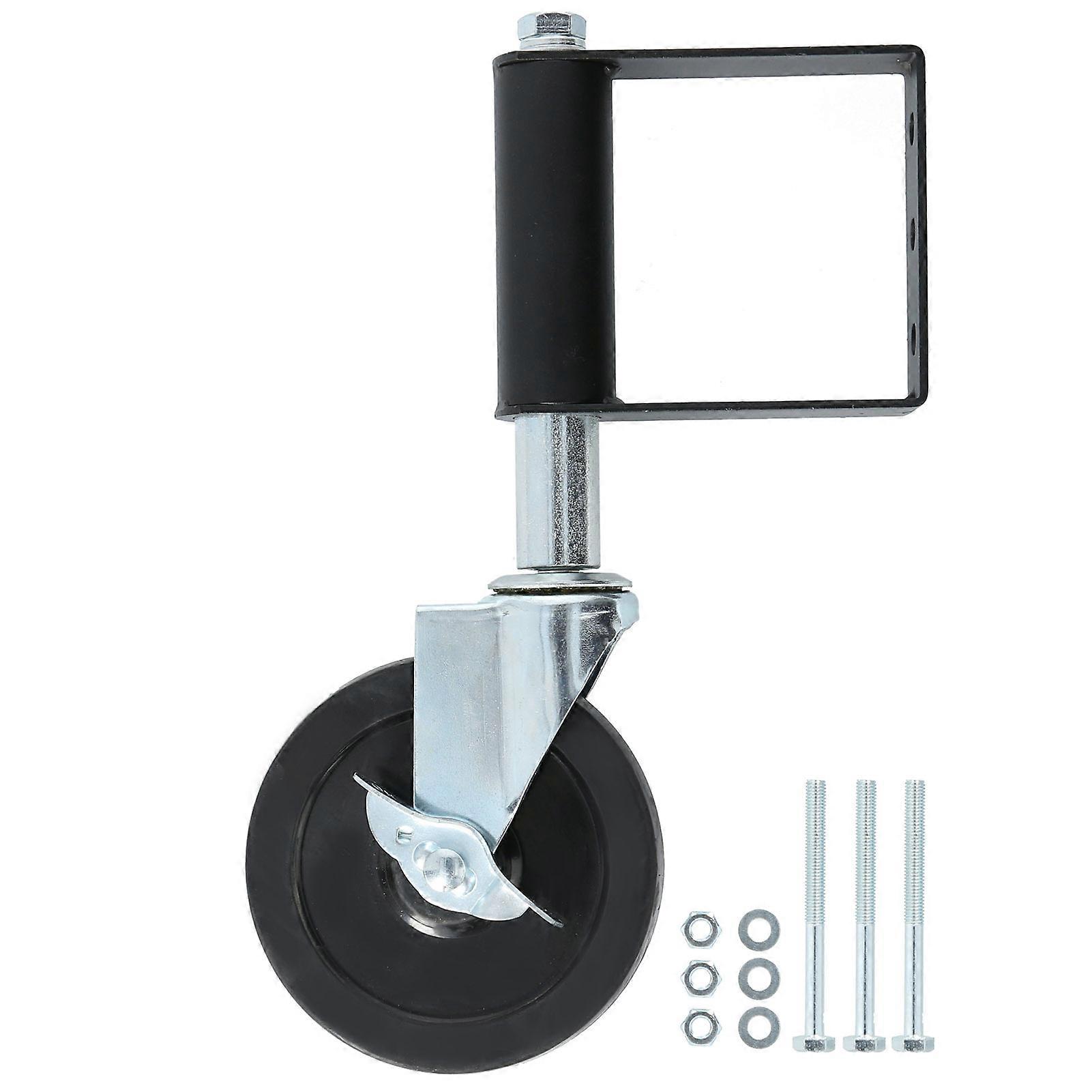 Gate Wheel Spring Loaded Caster Multi Function Damping Aluminum 5in 90kg Load Capacity(black )