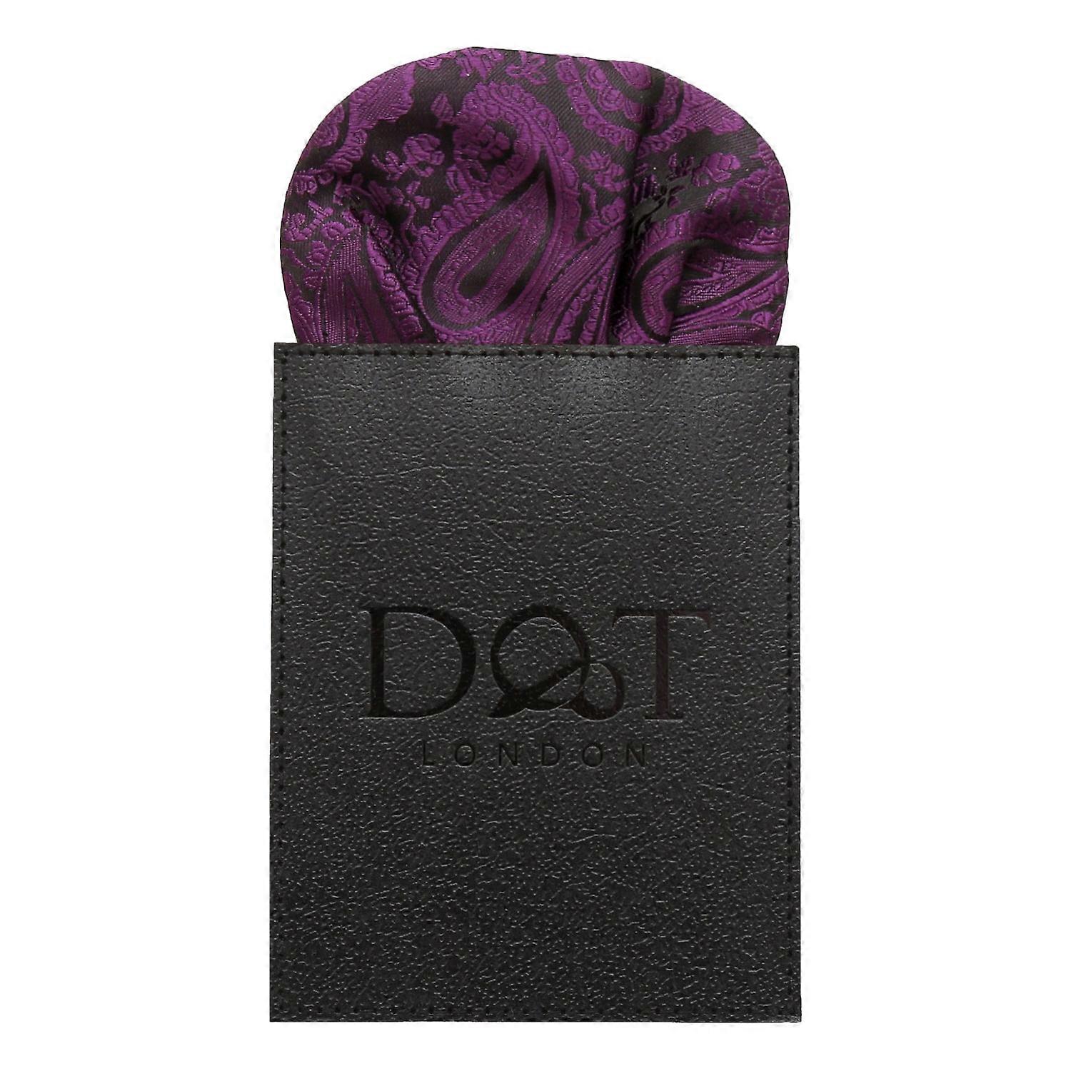 Purple Paisley Pre-Folded Pocket Square Puff