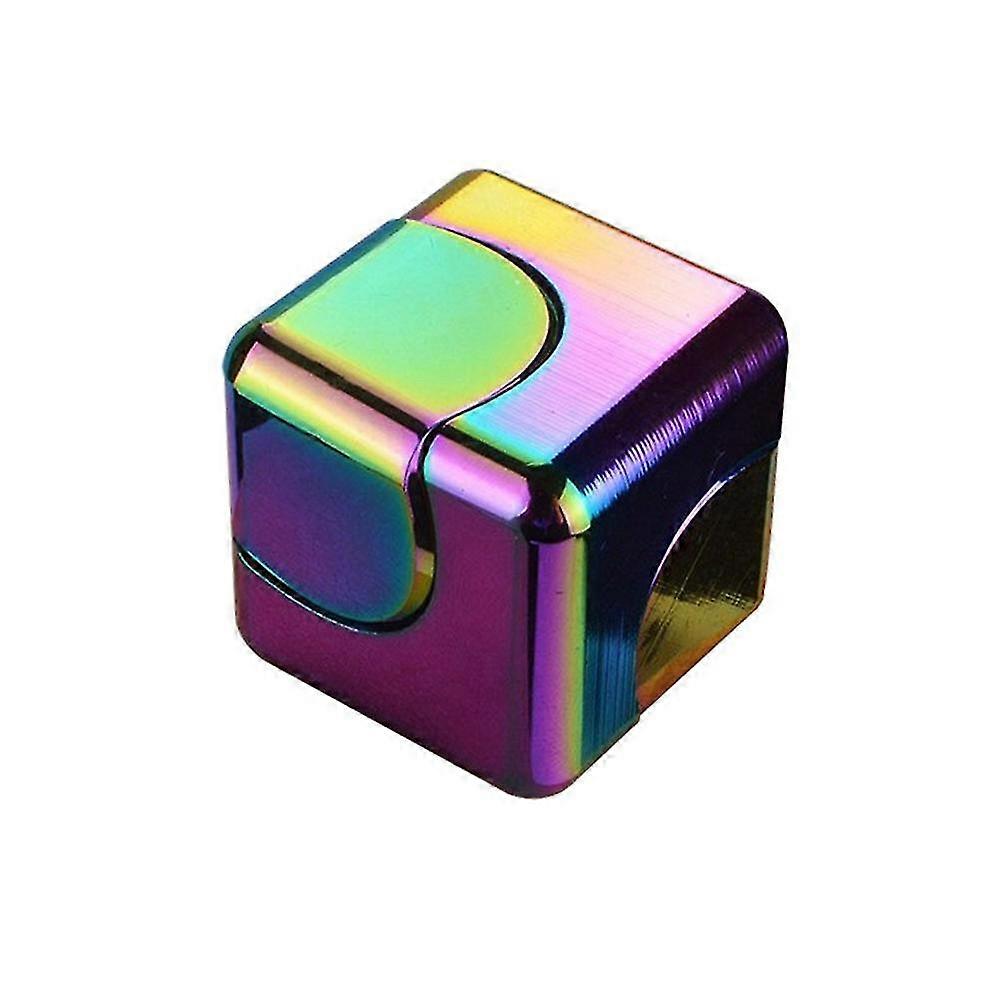 Square Spinning Top Dice Cube Decompression Anti-anxiety Fingertip Toys Hand Fidgets Spinner Early Learning Toy Gift -Sy