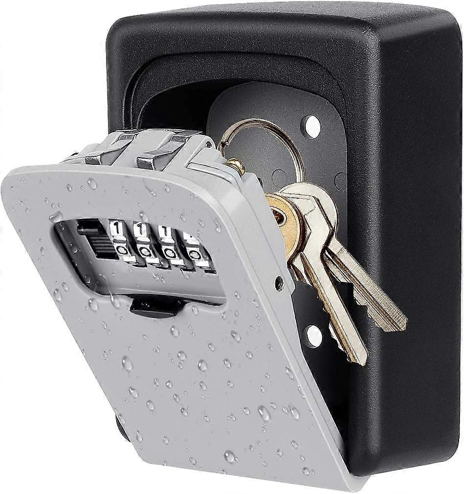 Key Lock Box Wall Mounted, 4 Digit Combination Lock Box for House Key Weatherproof Safe Security Key Storage Lock Box for Outside Realtors Garage Spar