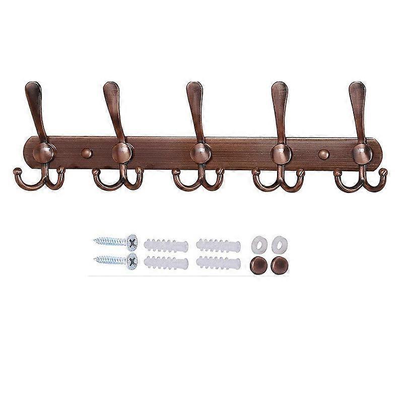 Bathroom Wall Mounted Punch-Free Clothes Hook 5 Hooks 40cm