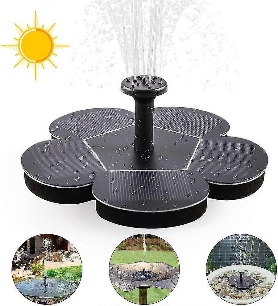 Solar Fountain Pump, Floating Solar Fountain with 4 Nozzles, Floating Fountain for Bird Baths, Ponds or Garden