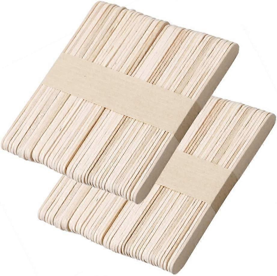 Batonnet de Sucette, Baton Glace en Bois Naturel Stick Craft Qualit Alimentaire Solide pour Cafe Lait Travaux Bricolage (100 Pcs)