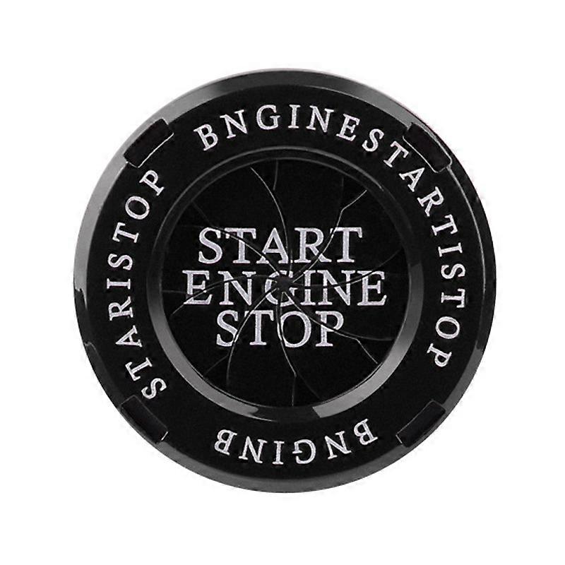 Engine Start Stop Button Cover Protective Anti Scratch Spin Design Universal One Key Start Button Trim Black YEMAA