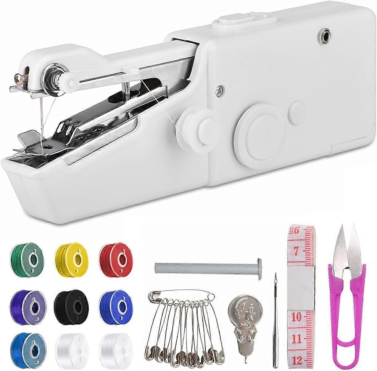 Handheld Sewing Machine Mini Sewing Machine for Beginners and Adults Quick Stitching Portable Sewing Machine with Sewing Supplies Suitable for Home Tr