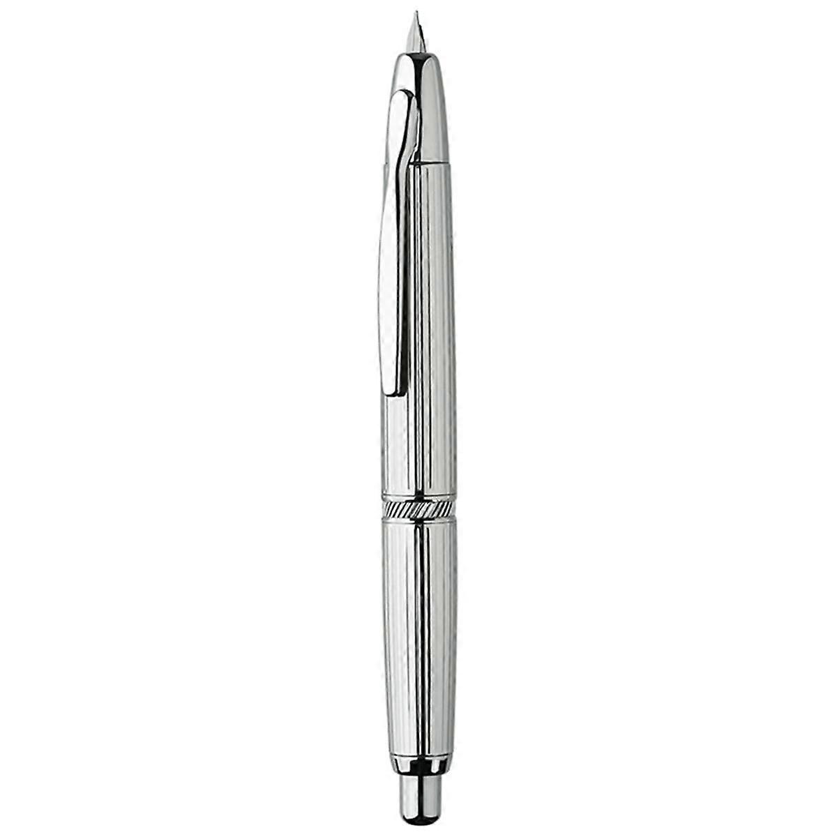 Press Retractable Fountain Pen 0.4mm Extra Fine Nib Stripe Ink Fountain Pen for School Office Supplies Writing,A