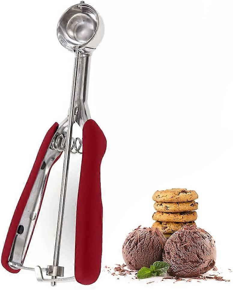 Red WineIce Cream Scoop 5cm, Trigger Ice Cream Scoop Set Reusable Cookie Scoop Set Stainless Steel, Cookie Scoop Spherical Spoons Trigger