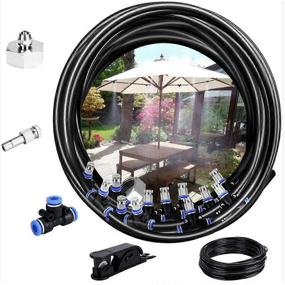 Misting System,5M Irrigation Misting System Outdoor Misting System Cooling System Ideal for Gazebo Garden Patio 5 Nozzle